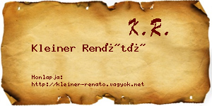 Kleiner Renátó névjegykártya